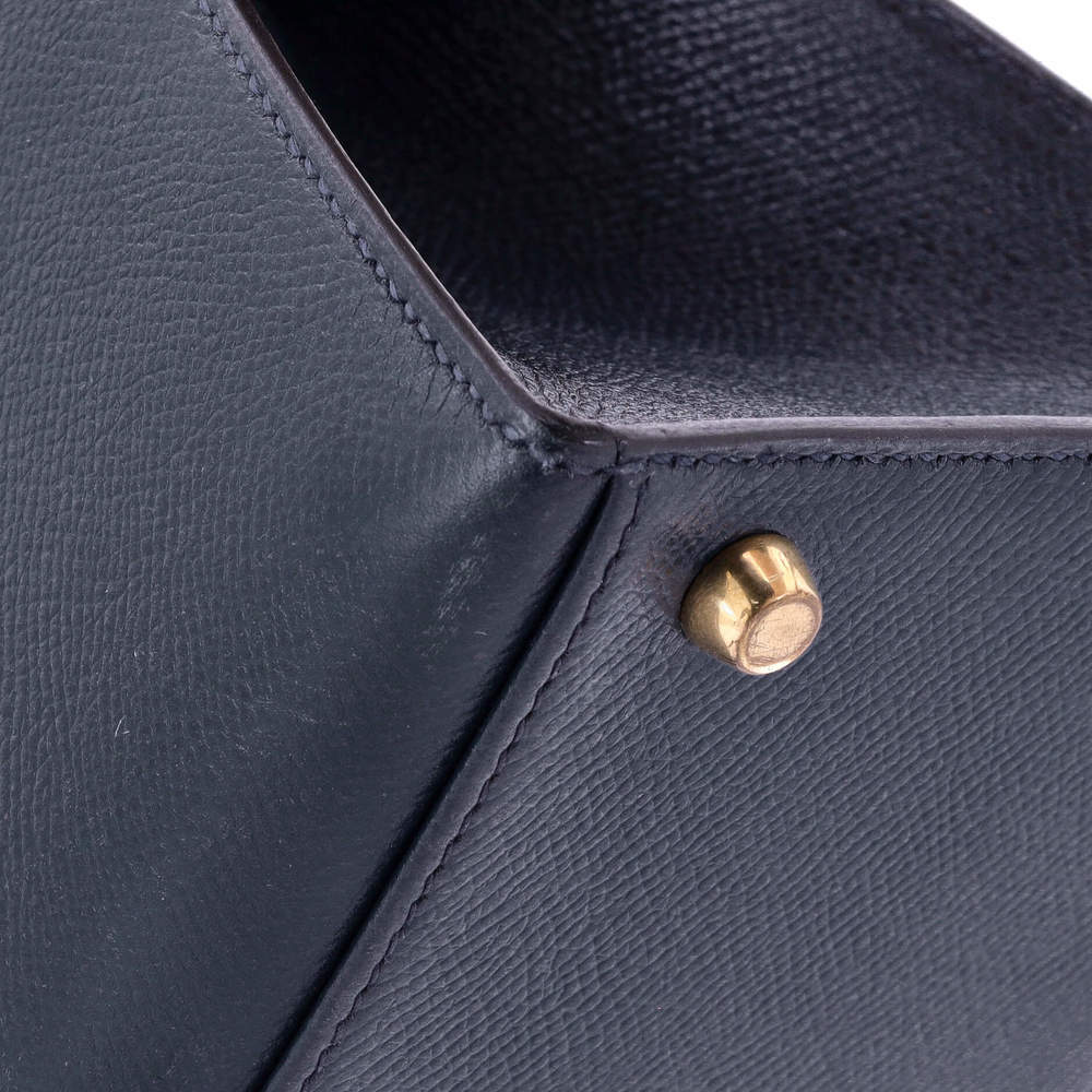 Hermes Kelly 28 Blue Courchevel with Gold Hardware - Picture 8 of 8